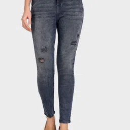 Roadster Women Grey Skinny-Fit High-Rise Mildly Distressed Light Fade Denim Jeans-picture-15