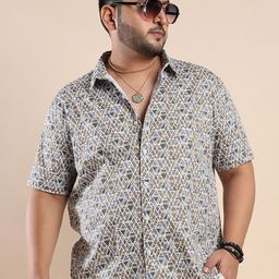 Instafab Plus Plus Size Classic Geometric Printed Casual Shirt-picture-31