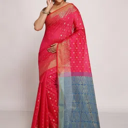 WoodenTant Woven Design Zari Silk Cotton Banarasi Saree-picture-31