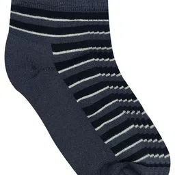 Heelium Men Pack of 5 Grey Striped Bamboo Ankle-Length Socks-picture-34