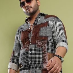 Instafab Plus Plus Size Classic Opaque Checked Casual Shirt-picture-25