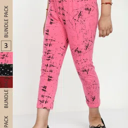 IndiWeaves Girls Pack of 3 Printed High Rise Pure Cotton Capris-image-68