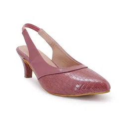 SCENTRA Nude-Coloured Printed Kitten Pumps-picture-42