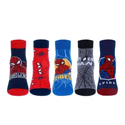 Supersox Multicoloured Set of 5 Spiderman Ankle Length Socks-picture-26