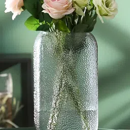 BS AMOR Hammer Transparent Textured Glass Flower Vase-image-33