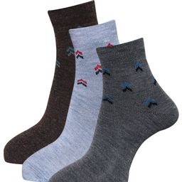 Dollar Socks Men Pack Of 3 Woolen Ankle Length Socks-picture-12