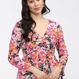 Tokyo Talkies Pink & tender peach Floral Print Wrap Top-picture-44