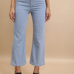 basics by tokyo talkies Tokyo Talkies Women Blue Flared Clean Look Mid-Rise Stretchable Jeans-picture-40