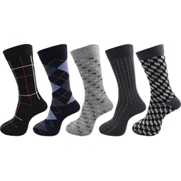 RC. ROYAL CLASS Men Pack Of 5 Patterned Calf-Length Socks-picture-30