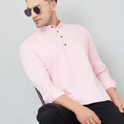 LOUIS MONARCH Mandarin Collar Long Sleeves Cotton Slim Fit Short Kurta-picture-12