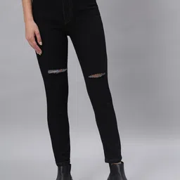 GUTI Women Skinny Fit High-Rise Slash Knee Stretchable Jeans-picture-32