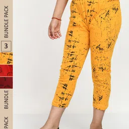 IndiWeaves Girls Pack of 3 Printed High Rise Pure Cotton Capris-picture-28