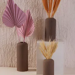 PUREZENTO Brown 3 Pieces Textured Flower Vases-image-6