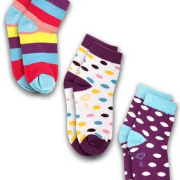 Dollar Socks Kids Pack Of 3 Assorted Ankle-Length Socks-picture-30