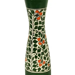 LASAKI Arin Green & White Printed Ceramic Flower Vases-image-93