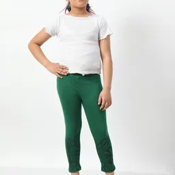 BAESD Girls Pack of 2 Printed Slim Fit Cotton Capris-picture-10