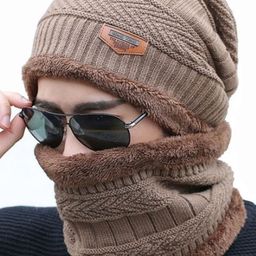 Alexvyan Men Self Design Woollen Beanie With Scarf-picture-35