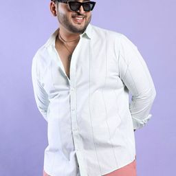 Instafab Plus Classic Vertical Stripes Cotton Casual Shirt-picture-28