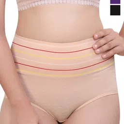 SHREE GANESH FASHION Women Pack of 3 Cotton High Rise Hipster Briefs-picture-29