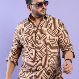 Instafab Plus Size Abstract Printed Classic Regular Fit Cotton Casual Shirt-picture-41