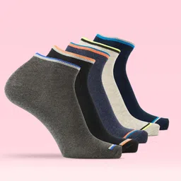 LUX MOZZE  Pack Of 5 Assorted Ankle-Length Socks-image-85