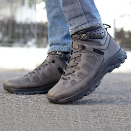 bacca bucci Men Textured Mid Top Mild Waterproof Flatform-Heel Hiking Boots-picture-27