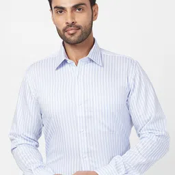 Raymond Vertical Stripes Pure Cotton Contemporary Fit Formal Shirt-picture-34
