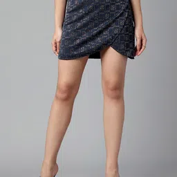 I Love She Printed Mini A-Line Skirt-picture-15