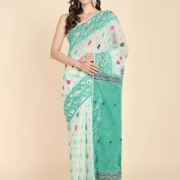 Bong ButiQ Ethnic Motifs Printed Jamdani Saree-image-43