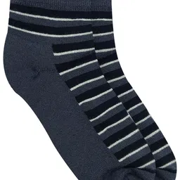 Heelium Men Grey Striped Bamboo Ankle-Length Socks-picture-18