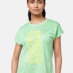 Ajile by Pantaloons Women Green & Yellow Printed Extended Sleeves Sports T-shirt-picture-24