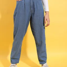 Tokyo Talkies Women Loose Fit Light Weight Tapered High-Rise Jeans-picture-33