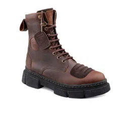 bacca bucci Men High Top Pull Up Leather Hiking Boots With Lug Sole-picture-28