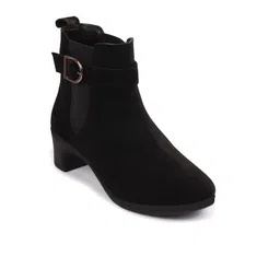 FAUSTO Women Block-Heeled Mid-Top Chelsea Boots image 3