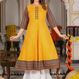 KALINI Geometric Printed Pure Cotton Anarkali Kurta-picture-49