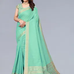 VASTRA-THE FACTORY STORE Woven Design Zari Border Saree-picture-15