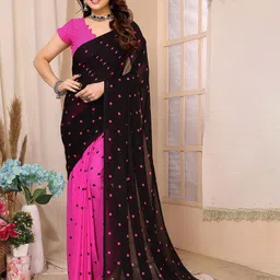 moda rapido ANAND SAREES Polka Dot Half and Half Saree-picture-14