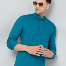 LOUIS MONARCH Comfort Slim Fit Mandarin Collar Cotton Short Kurta-picture-40