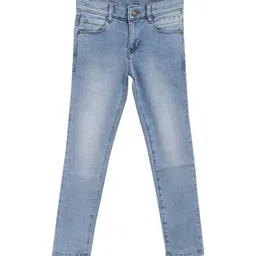 Cantabil Girls Slim Fit Light Fade Cotton Stretchable Jeans-image-9
