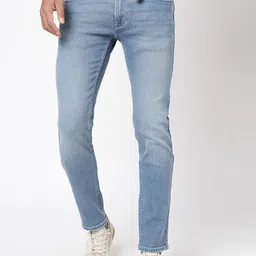 BEAT LONDON by PEPE JEANS Men Blue Slim Fit Low-Rise Cotton Regular Jeans-picture-33