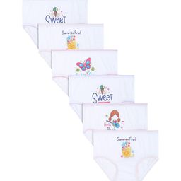 DYCA Kids Girls Pack Of 6 White  Briefs-picture-15