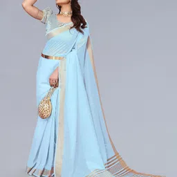 VASTRA-THE FACTORY STORE Woven Design Zari Border Saree-picture-27
