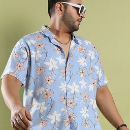 Instafab Plus Classic Floral Printed Spread Collar Casual Shirt-picture-5