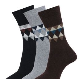 Dollar Socks Men Pack Of 3 Assorted Woolen Calf Length Socks-picture-19
