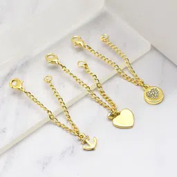 JOKER & WITCH Women Gold-Toned & White Set Of 3 Stone Studded Watch Charm-picture-17