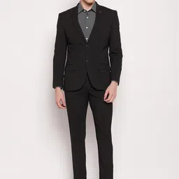 Cantabil Men Striped Single Breasted Two Piece Formal Suit-image-3