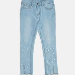 Pantaloons Junior Girls Embelished Blue Jeans-picture-33