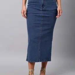 Chemistry Midi-Length Pencil Denim Skirt-picture-36