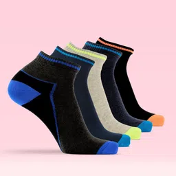 LUX MOZZE  Pack Of 5 Assorted Ankle-Length Socks-image-31