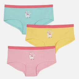 mackly Girls Pack Of 3 Printed Cotton Hipster Briefs-image-52